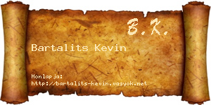 Bartalits Kevin névjegykártya